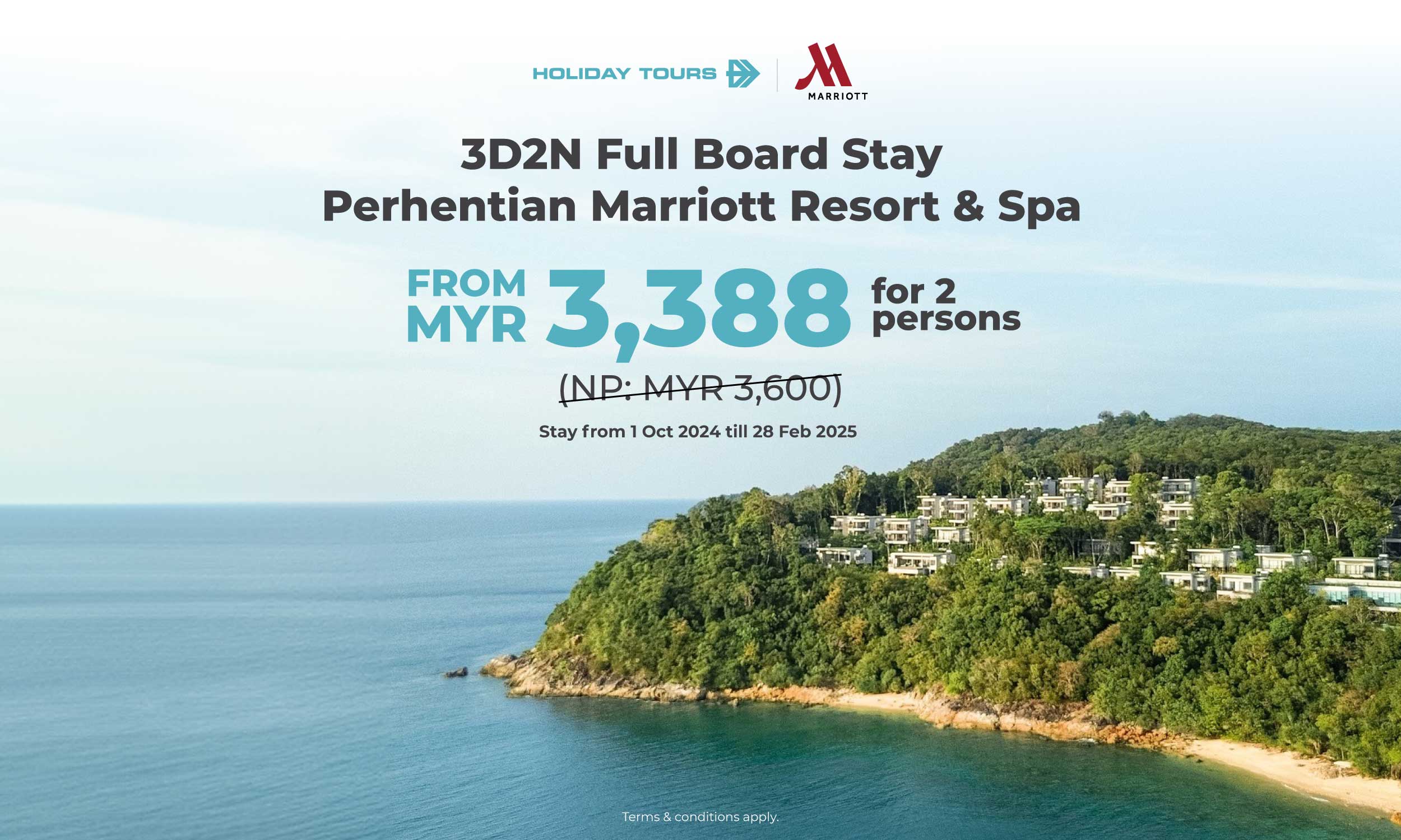 Marriott Perhentian Resort, Perhentian Marriott, Perhentian Island, 3 days 2 nights full board stay at RM 3,388