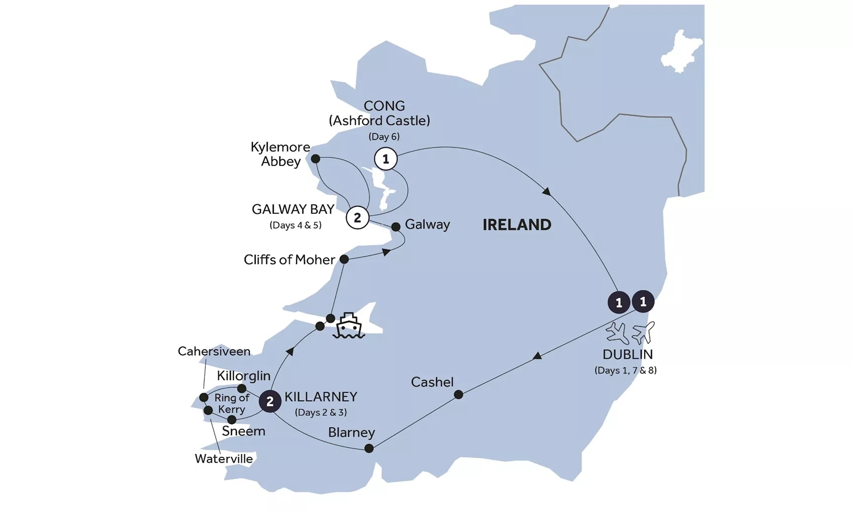 map irish elegance guided tour 16