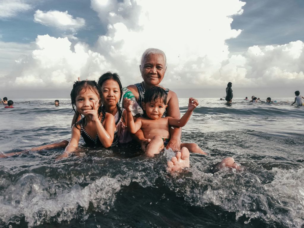 Grandparents with grandkids