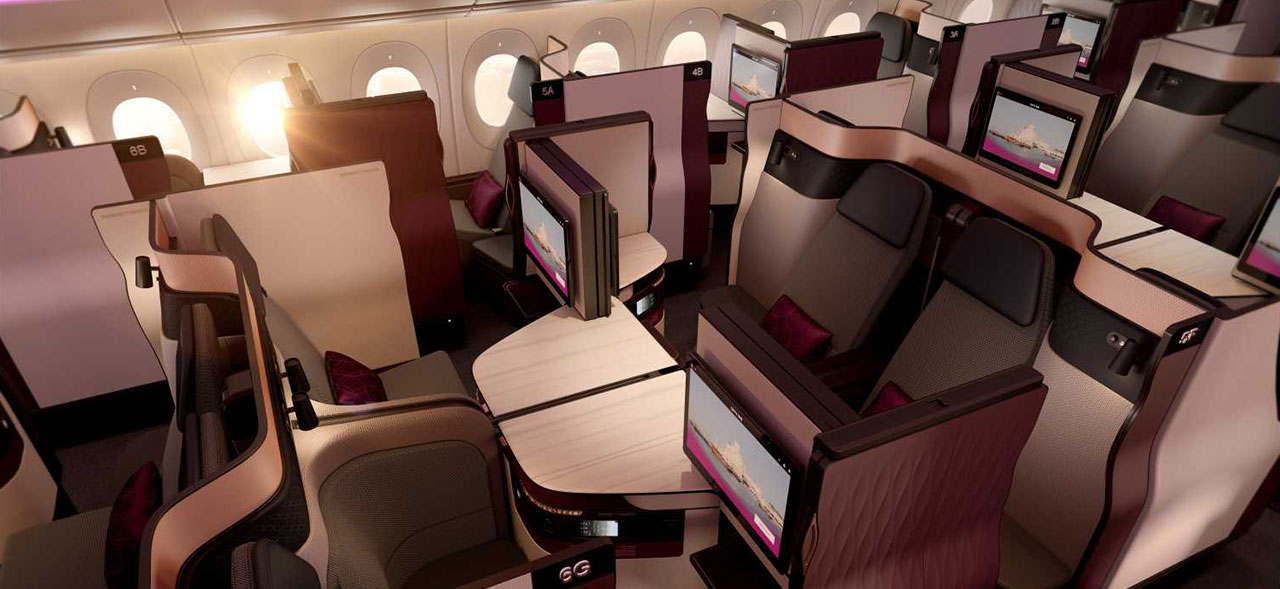 Qatar Airways Business Class Cabin